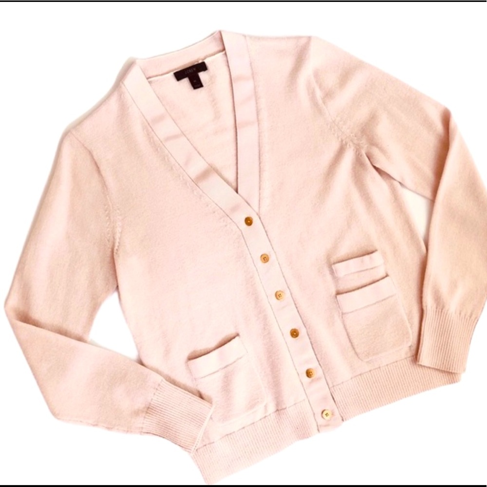 Pale pink merino wool jcrew cardigan💓